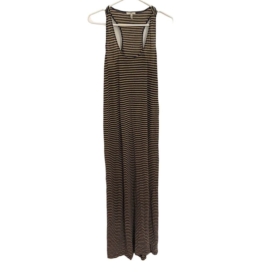Joie 100% linen Maxi Dress Womens Size Extra Small Navy stripe Tank racerback XS